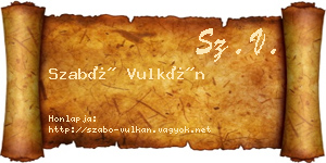 Szabó Vulkán névjegykártya
